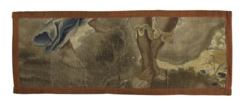 A Continental tapestry fragment, Possibly Brussels, late 17th century, Woven in wools and silks, ...