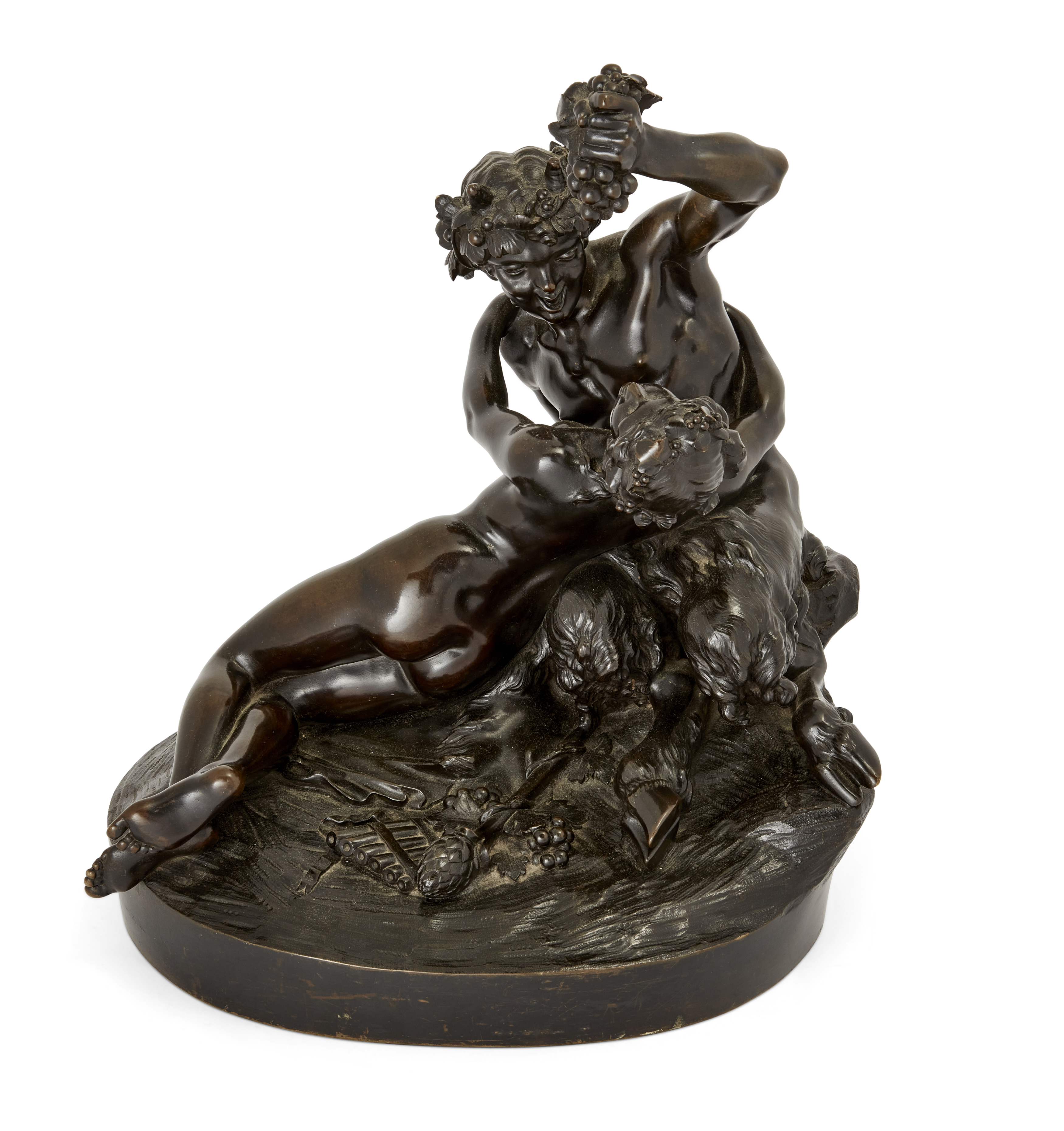 After Claude Michel, called Clodion, French, 1738-1814, a French bronze Bacchic group, Mid-19th c...