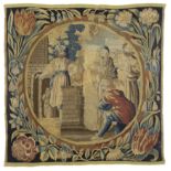 A North European biblical tapestry panel, Possibly Dutch, c.1700, Woven in wools and silks, the c...