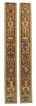 A pair of French entre fenêtre,  Possibly Beauvais, late 18th  / early 19th century,  Each panel ...
