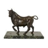 After Giambologna, Italian, 1529-1608, a bronze model of a pacing bull, Late 19th century, On a l...