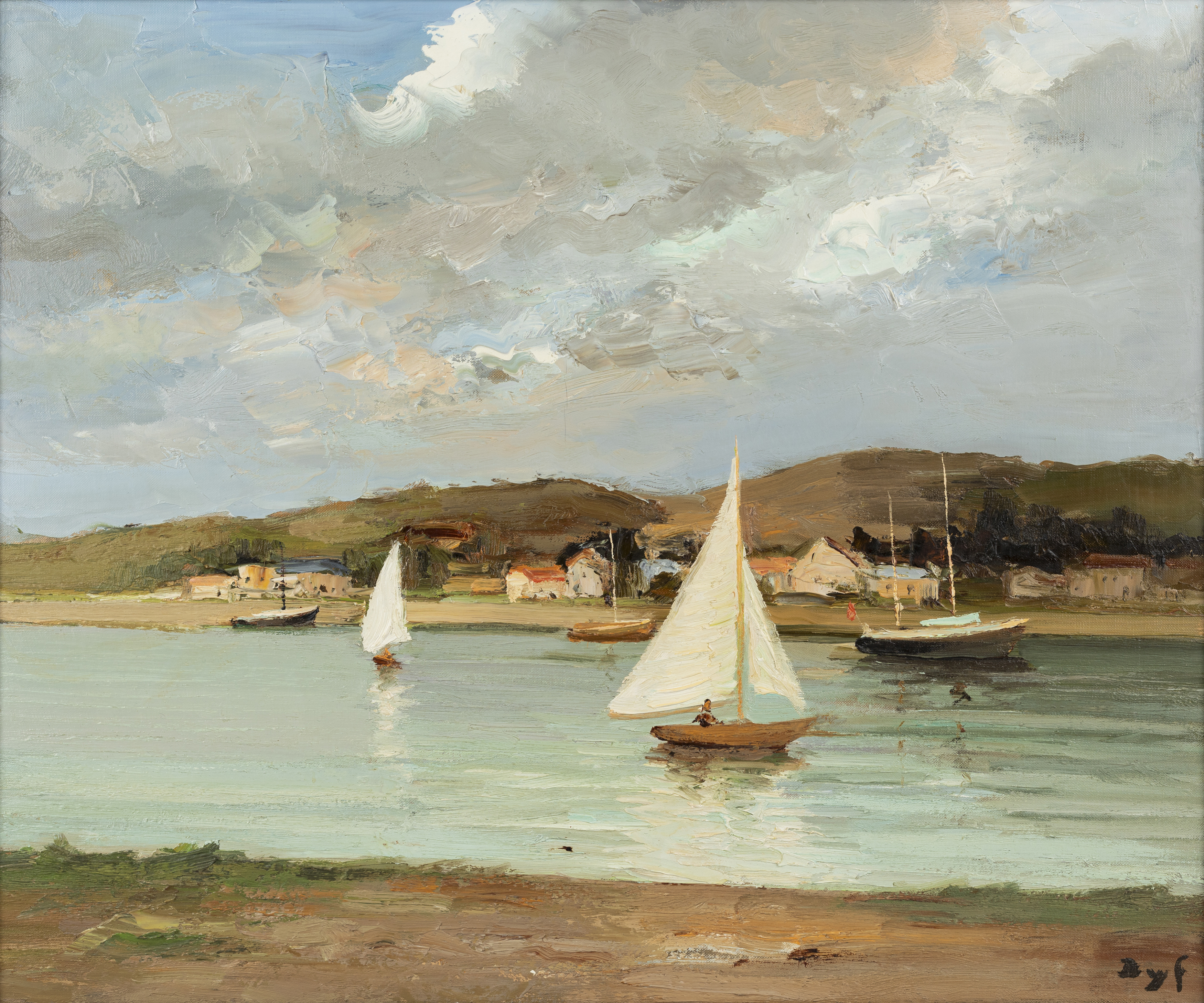 Marcel Dyf, French 1899-1985, La Seine à Vernon (Île-de-France),  Oil on canvas, signed lower rig... - Bild 2 aus 3