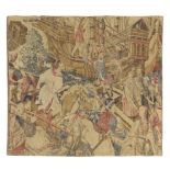 A modern printed tapestry replica of the 16th Netherlandish tapestry 'Battle and Embarkation',  D...