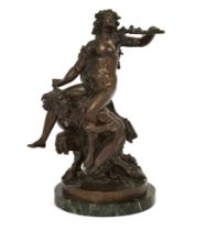 After Claude Michel, called Clodion, French, 1738-1814, a French bronze group of a Bacchante and ...