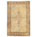 A Persian silk Kashan 'Mohtasham' rug, Last quarter 19th century, The central field with quatrefo...