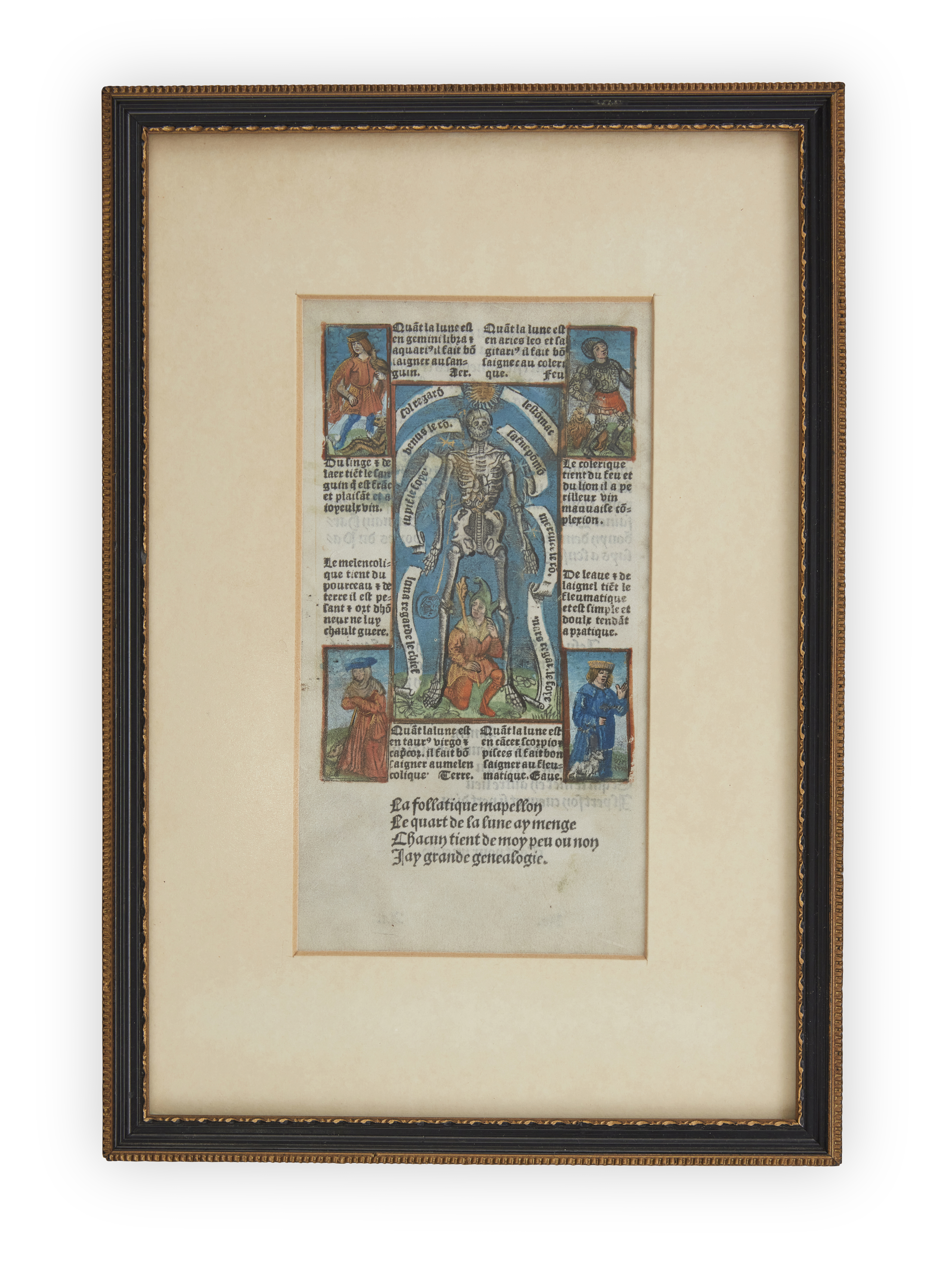 Hardouin, Germain and Gillet, Homo anatomicus or zodiac man from the Book of Hours, in French, an...
