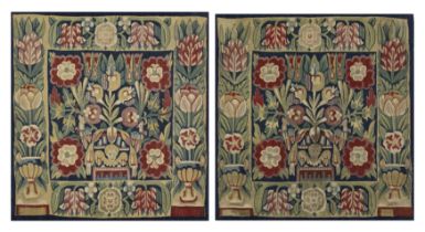 A pair of North European tapestry panels, Second half 17th century,  Woven in wools and silks, ea...