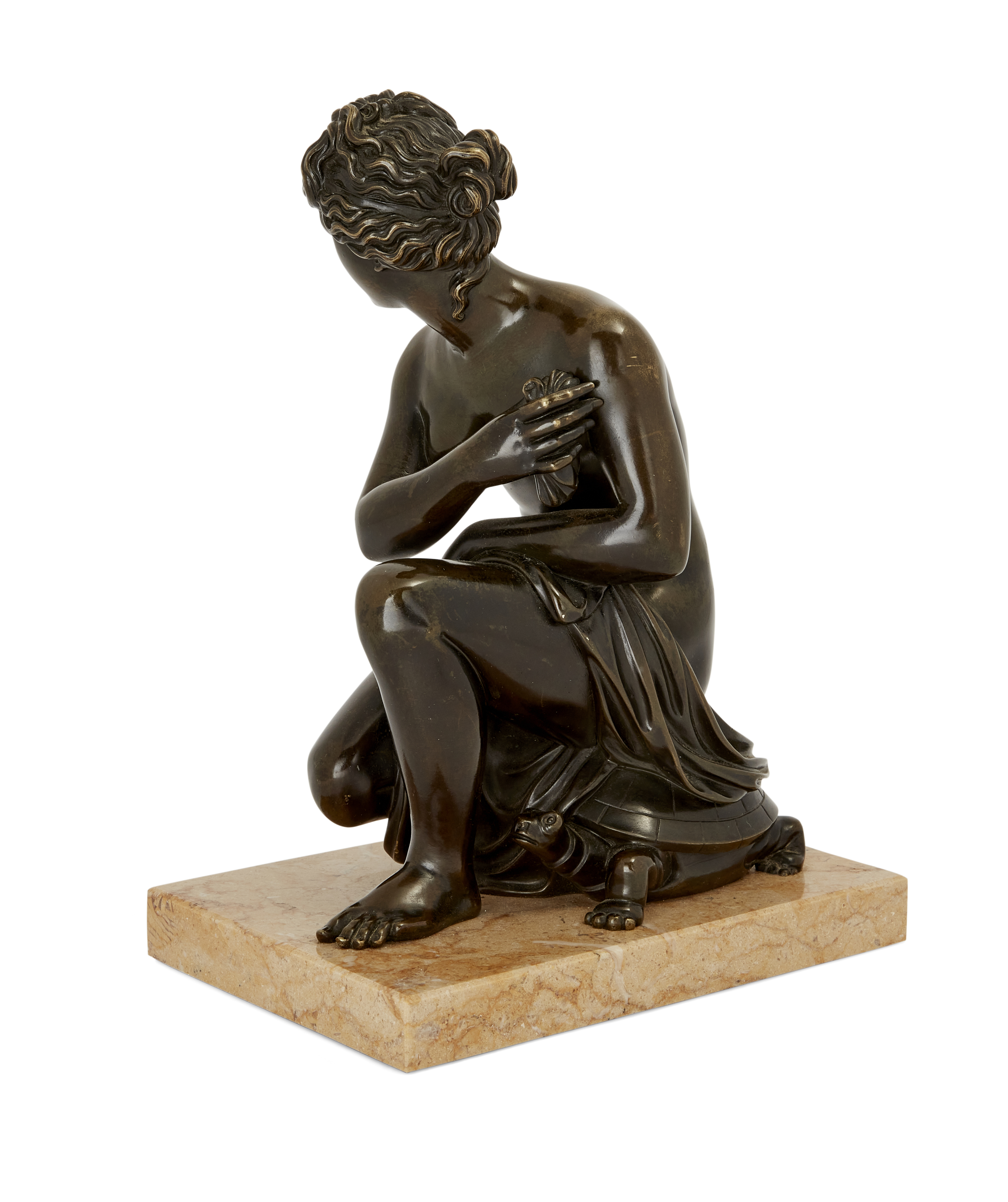 After Charles Antoine Coysevox, French, 1640-1720, a French bronze model of the Crouching Venus, ... - Image 2 of 2