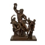 A French bronze group of the Laocoön, After the Antique, late 19th century, Depicting the Trojan ...