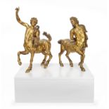 A pair of Italian gilt-bronze models of Furietti Centaurs, After the Antique, second half 18th ce...