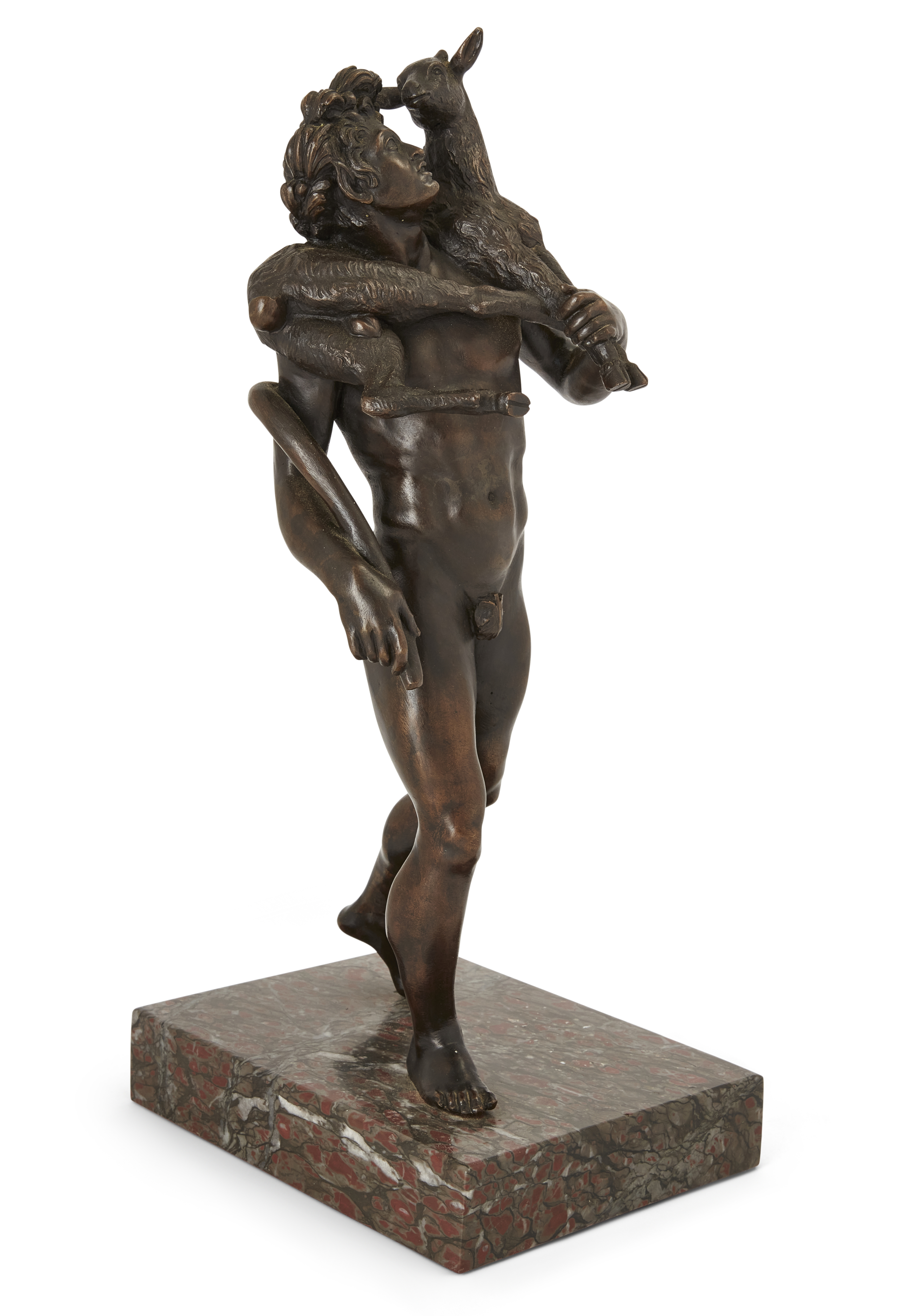 A French bronze model of the Faun with Kid, After the Antique, early 20th century, The naked figu... - Image 2 of 3