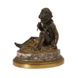After Auguste Moreau, French, 1861-1906, a French gilt and patinated bronze of a child,  Late 19t...