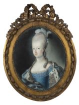 Jean François de Sompsois, French, fl. c.1755-1797, portrait of a lady, Portrayed half-length, we...