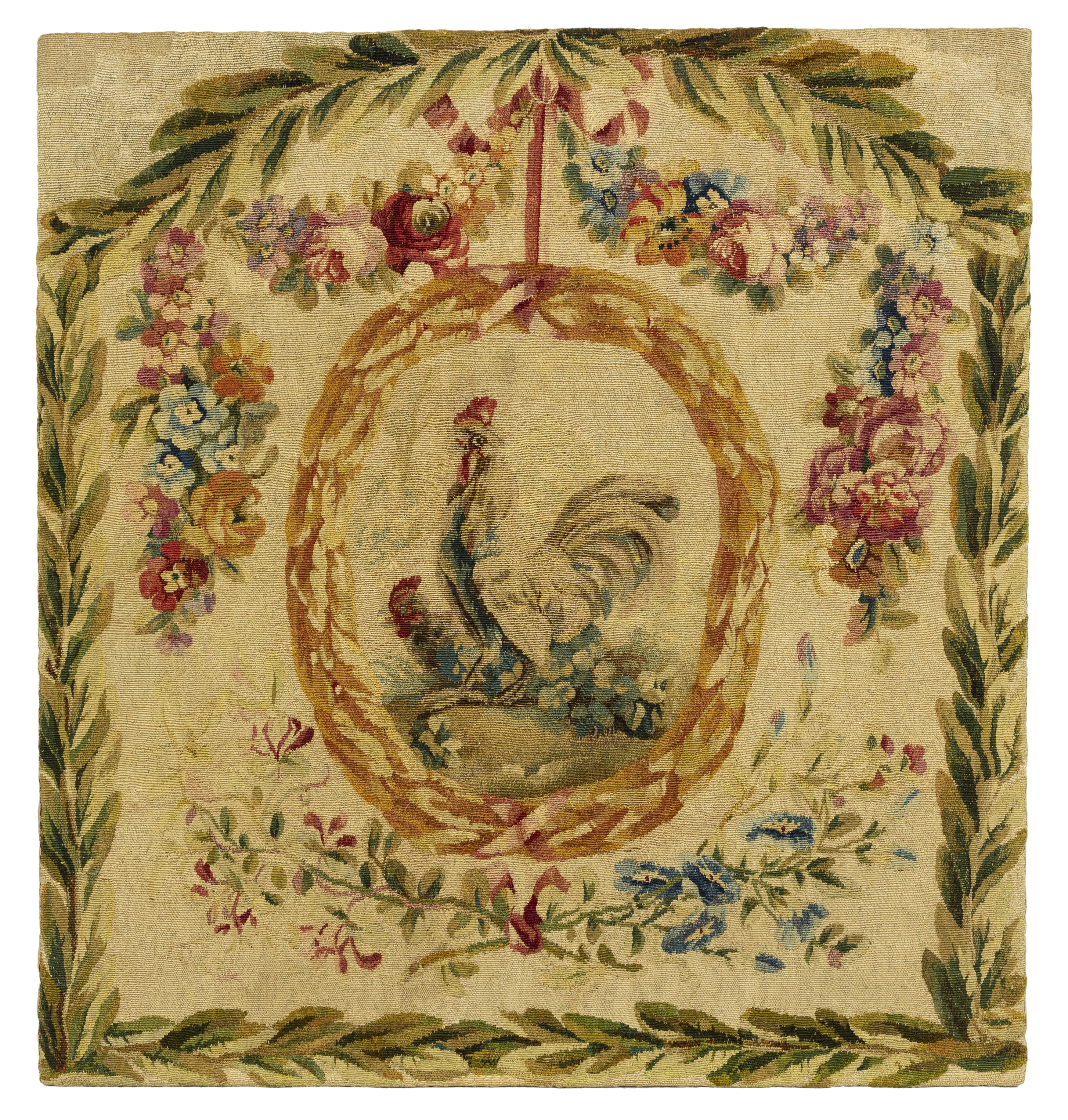 A pair of Louis XVI Aubusson tapestry panels, Late 18th century, Woven in wools and silks, each c... - Image 3 of 3