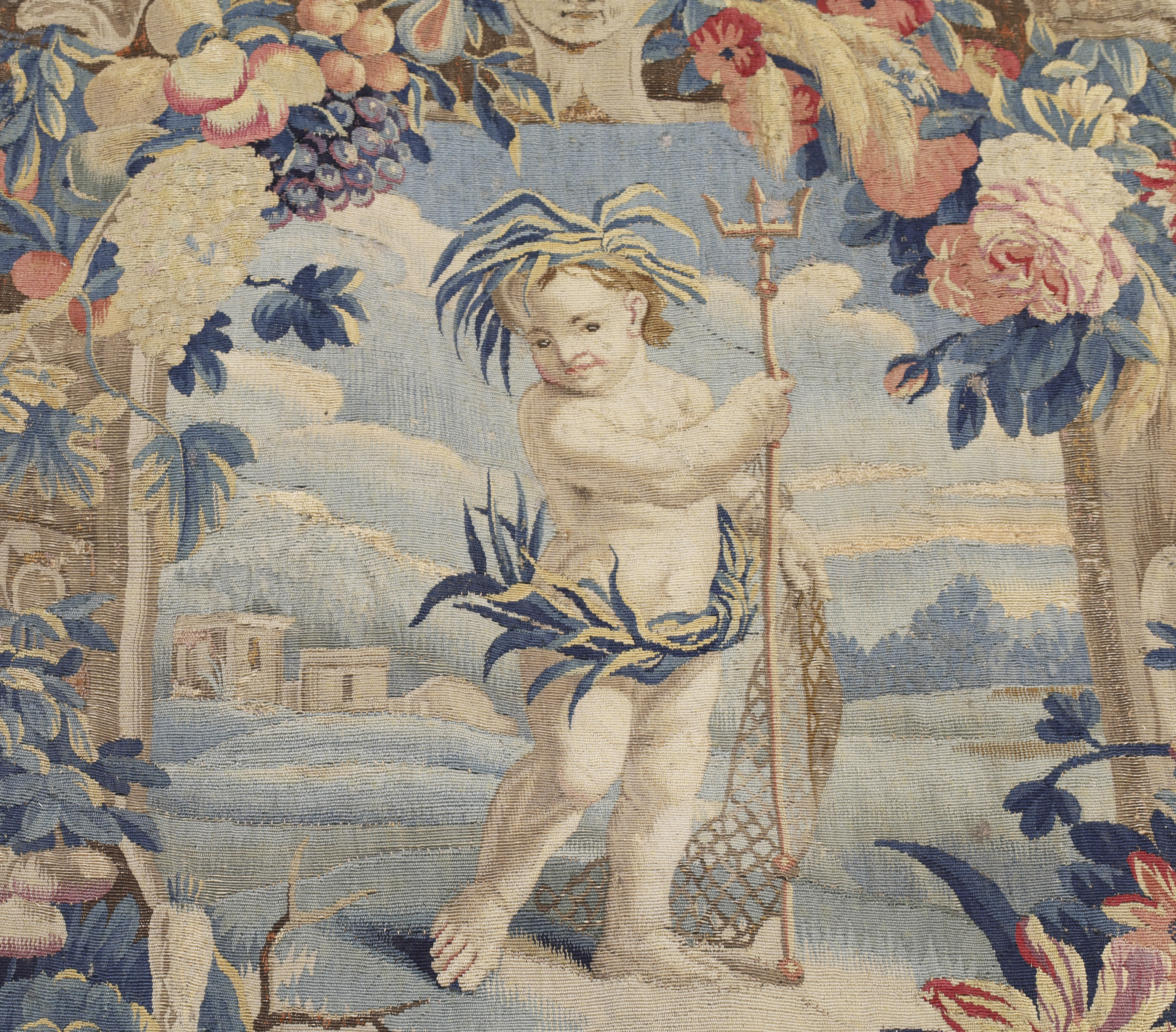 A set of four Flemish allegorical tapestry panels, Possibly Brussels, early 18th century, Each wi... - Image 5 of 6