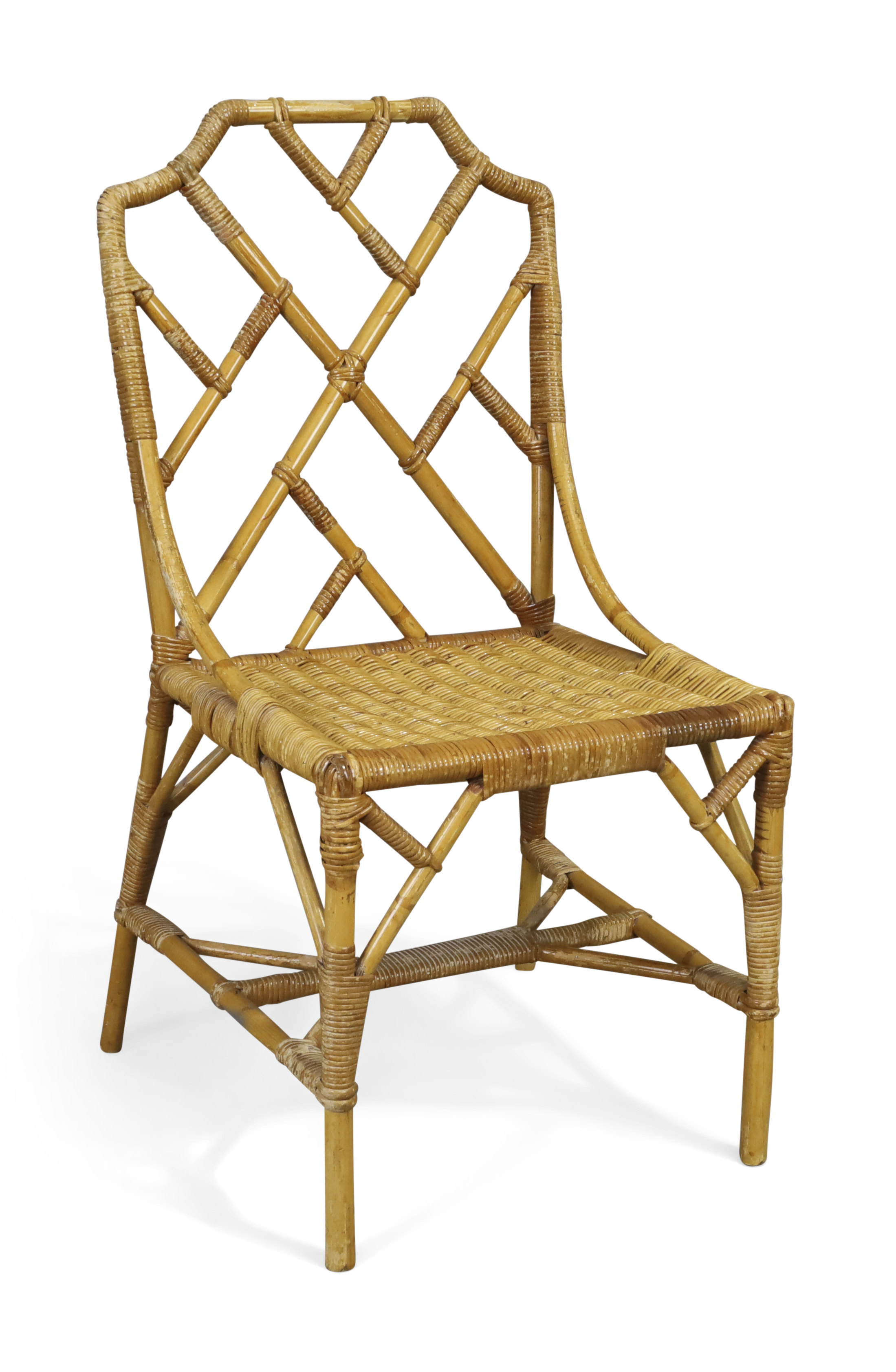 An English bamboo side chair, By Angrave's, mid-20th century, With ‘Cockpen’ back and makers plaq...