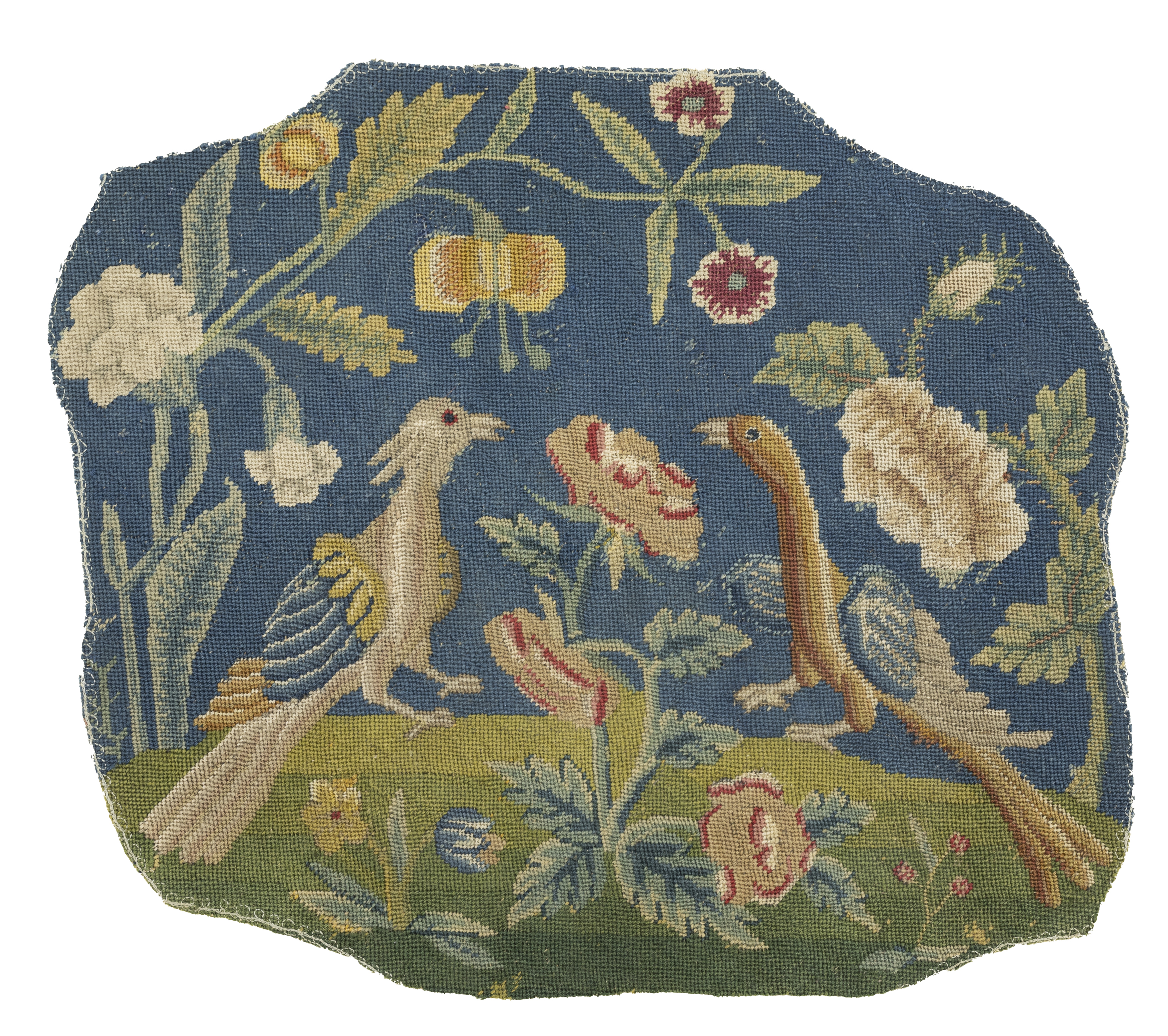 Two French needlepoint fragments, 18th century, Worked in wools and silks, comprising: an example... - Image 4 of 5