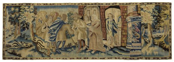 A Franco-Flemish tapestry fragment, Late 16th / early 17th century, Depicting the Old Testament s...