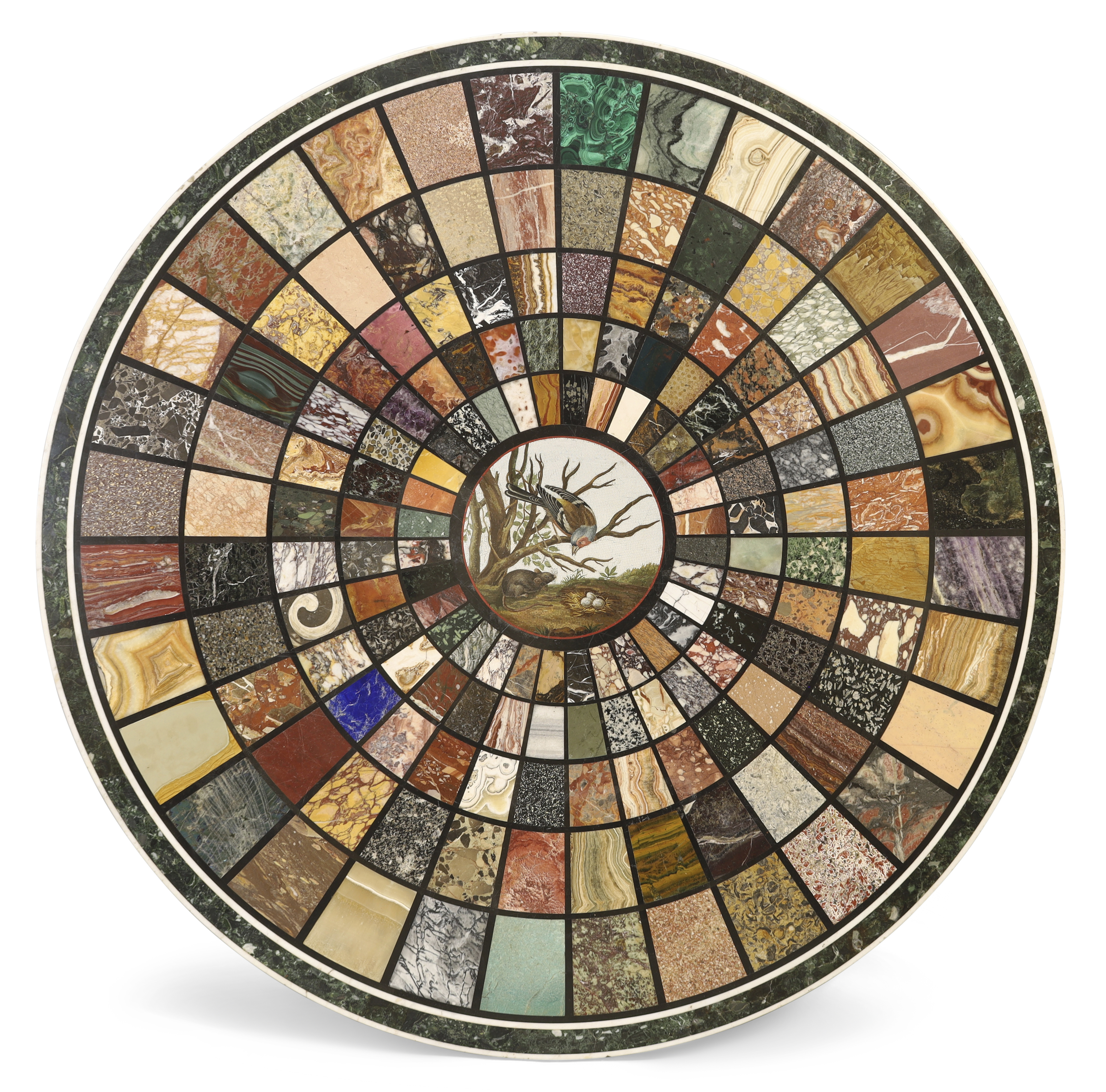 An Italian specimen marble and micromosaic table, Attributed to Giacomo Raffaelli, early 19th cen...