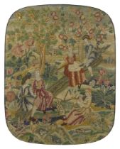 An English needlework panel, Of 18th century style, early 20th century,  Worked in wools and silk...