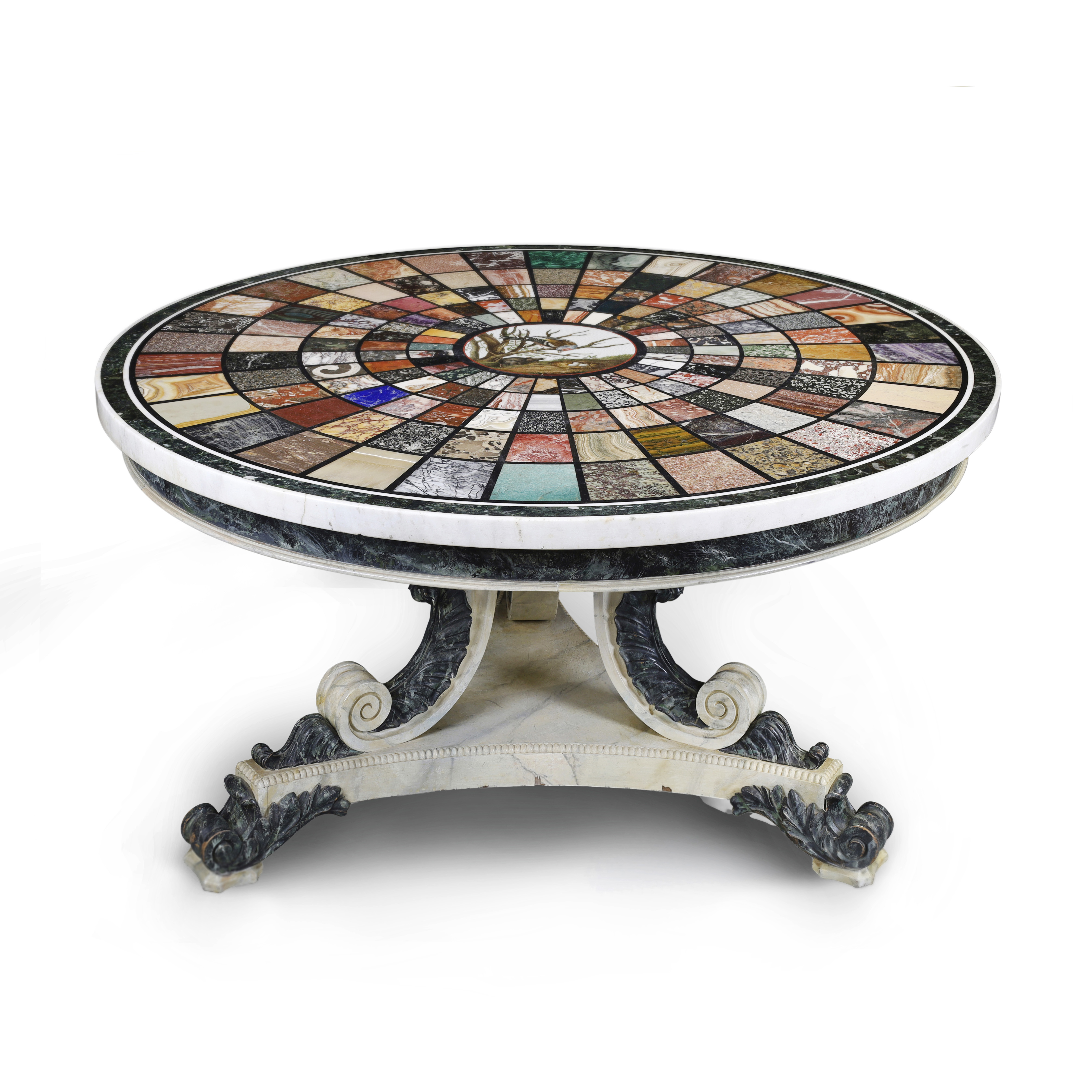 An Italian specimen marble and micromosaic table, Attributed to Giacomo Raffaelli, early 19th cen... - Image 2 of 5
