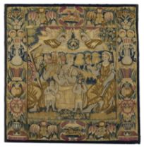 A North European tapestry panel, Possibly Flemish, mid-17th century,  Woven in wools and silks, d...