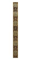 An Italian embroidered velvet joined orphrey panel, First half 17th century, With six oval reserv...