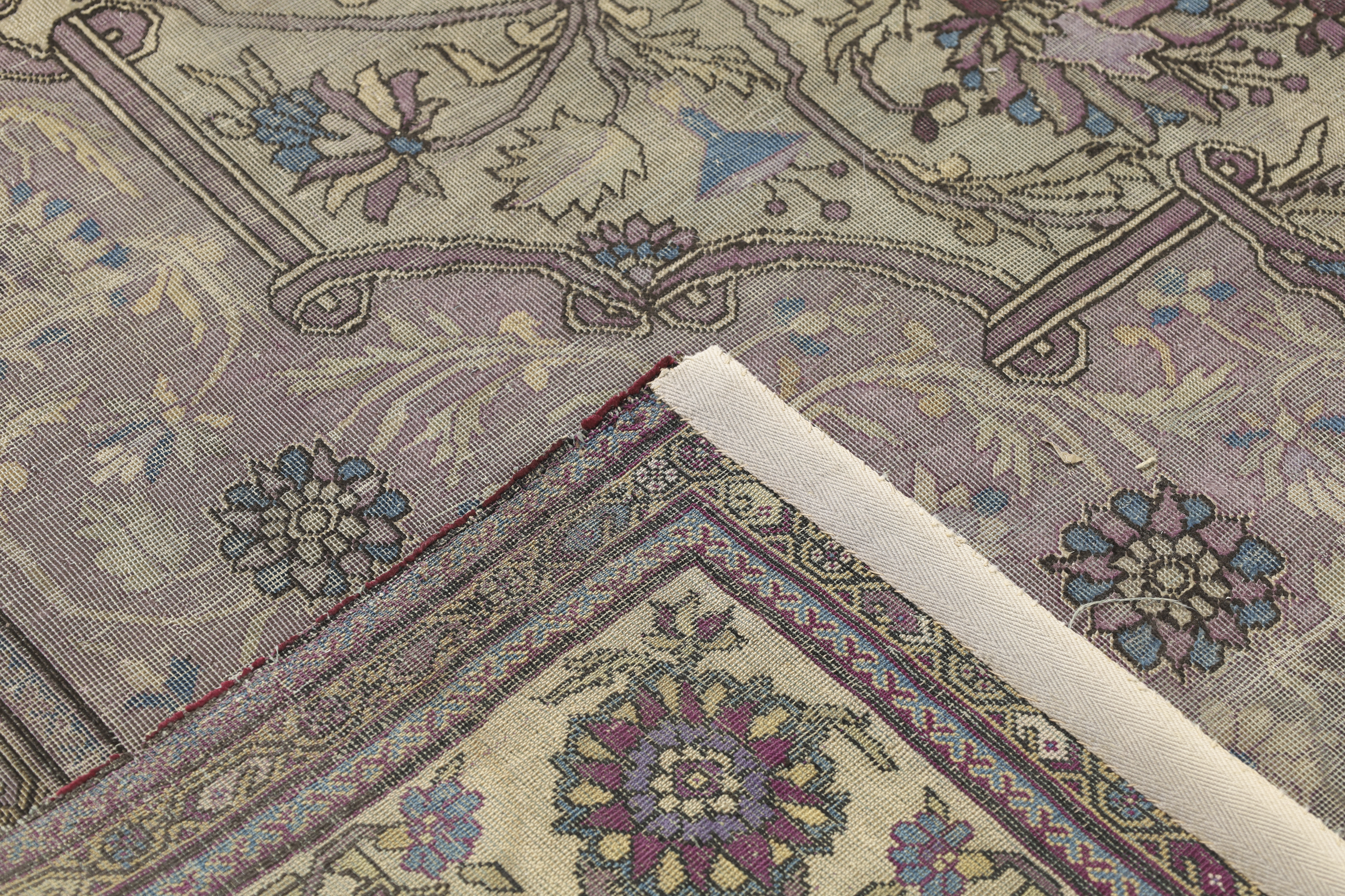 A Persian silk Kashan 'Mohtasham' rug, Last quarter 19th century, The central field with floral m... - Bild 3 aus 3
