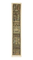 An incomplete Italian embroidered orphrey panel, 16th century, With five reserves worked in silk ...