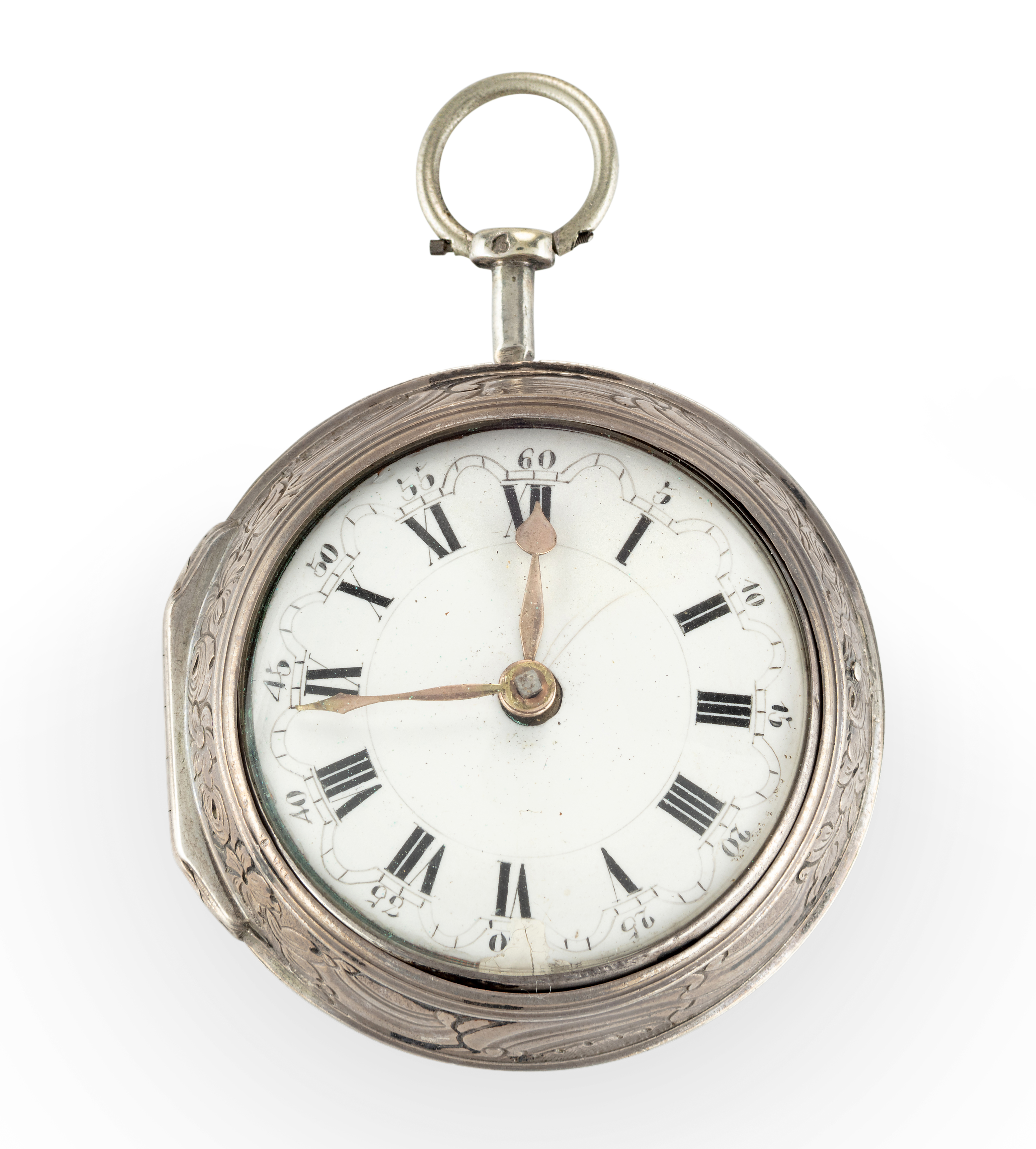 Abraham Bernard, Bristol, a silver pair case pocket watch, London hallmark 1782, Gilt full plate ...