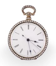 Bovet Fleurier, a silver gilt, enamel and pearl-set open face centre seconds duplex watch,  C.184...