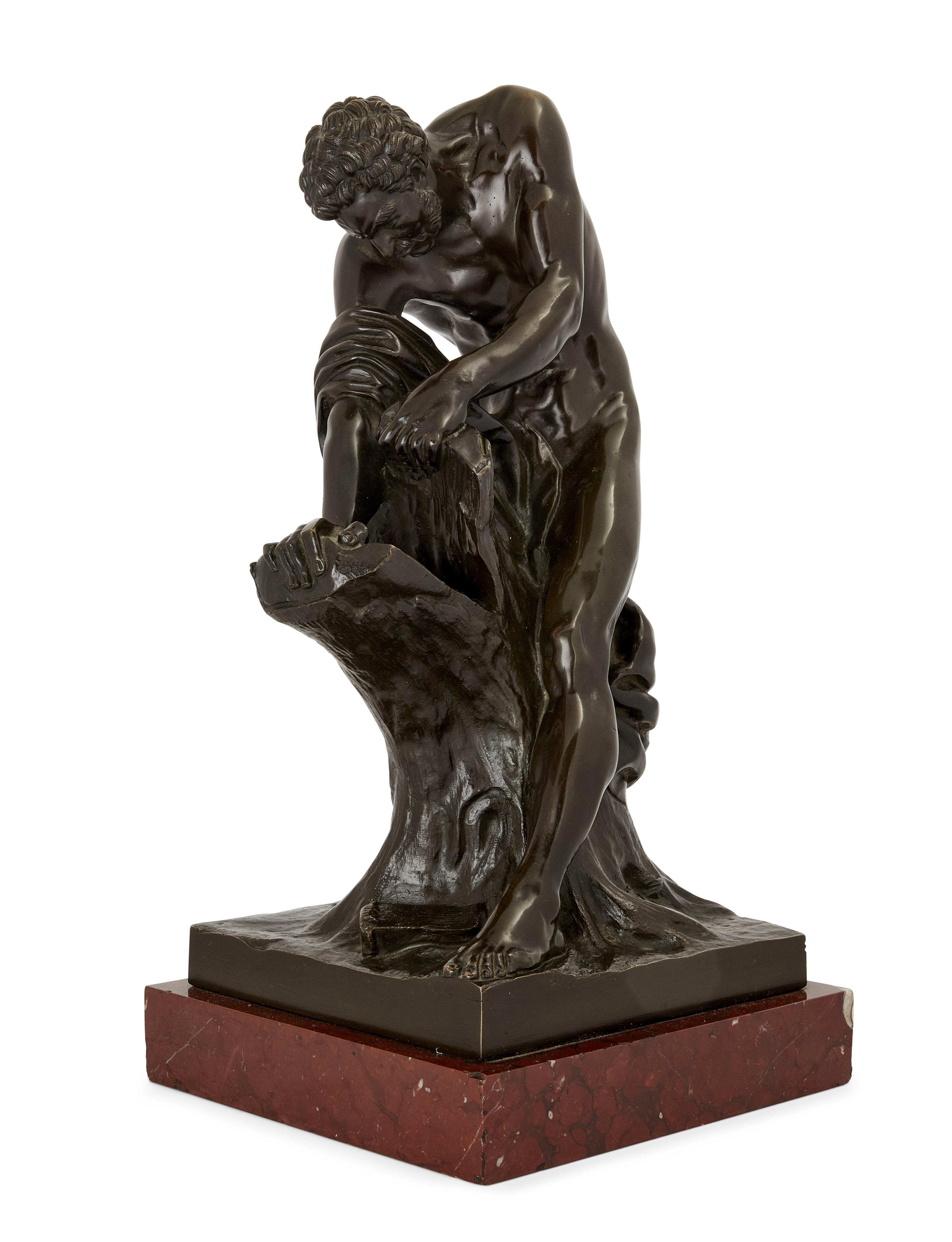 After Edme Dumont, French, 1761-1844, a French bronze model of Milo of Croton, Mid-19th century, ... - Image 2 of 3