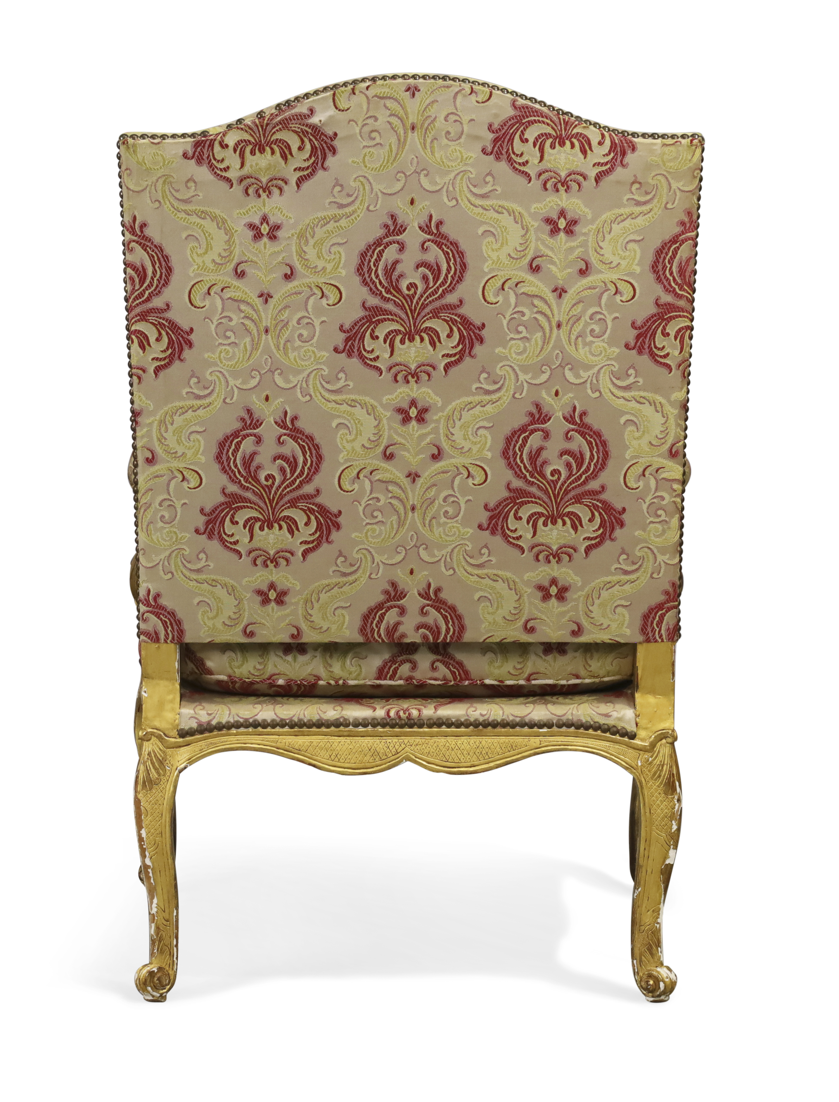 A pair of Regence giltwood fauteuils, First quarter 18th century, The frame carved with shells an... - Image 3 of 4