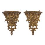 A pair of French gilt-bronze wall brackets, Of Regence style, late 19th century / early 20th cent...