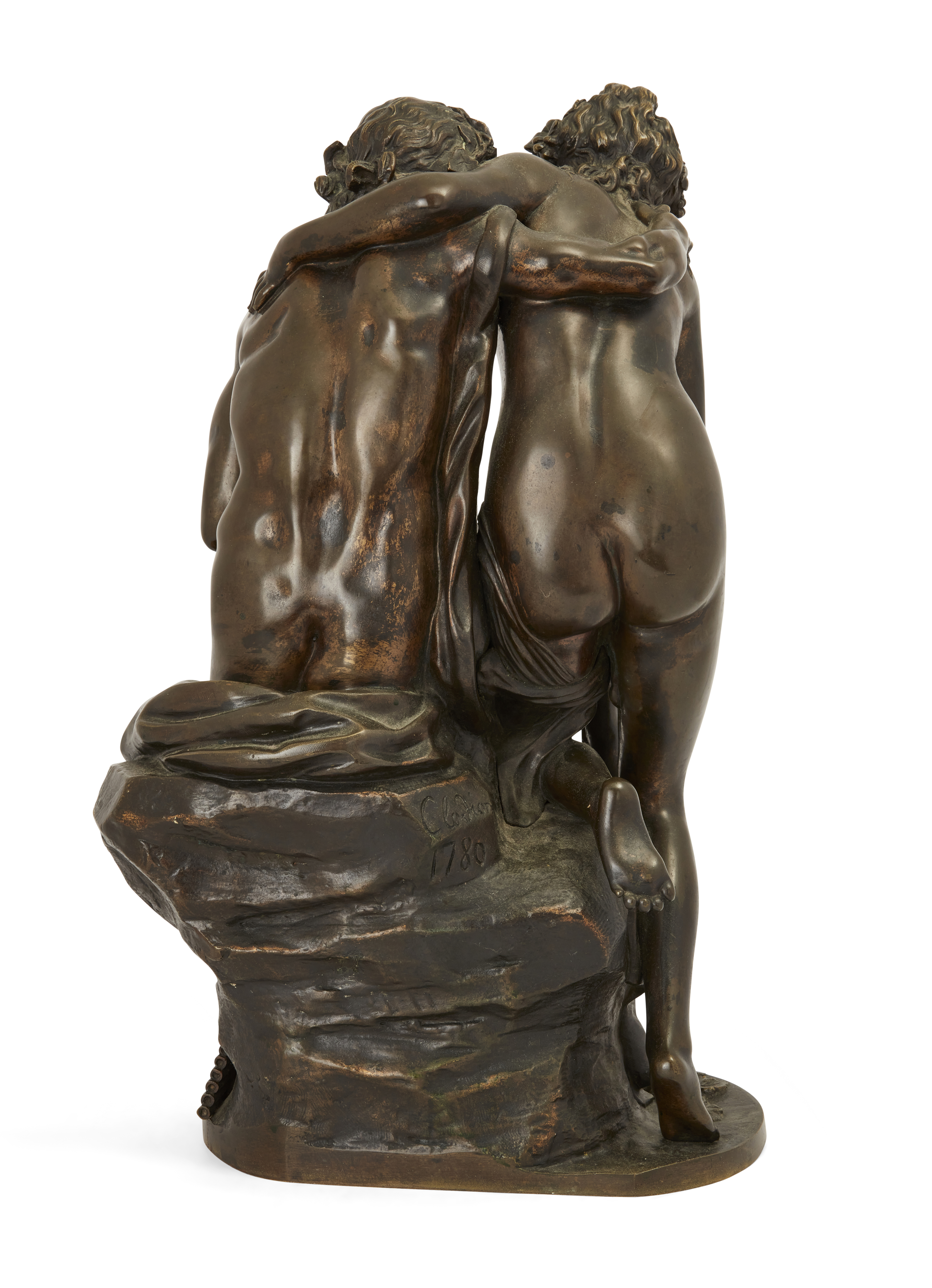 After Claude Michel, known as Clodion, French, 1738-1814, a French bronze group of a Bacchante an... - Image 2 of 2
