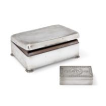 A French silver box by Boin-Taburet, Paris, 20th century, Of rectangular form, the engine turned ...