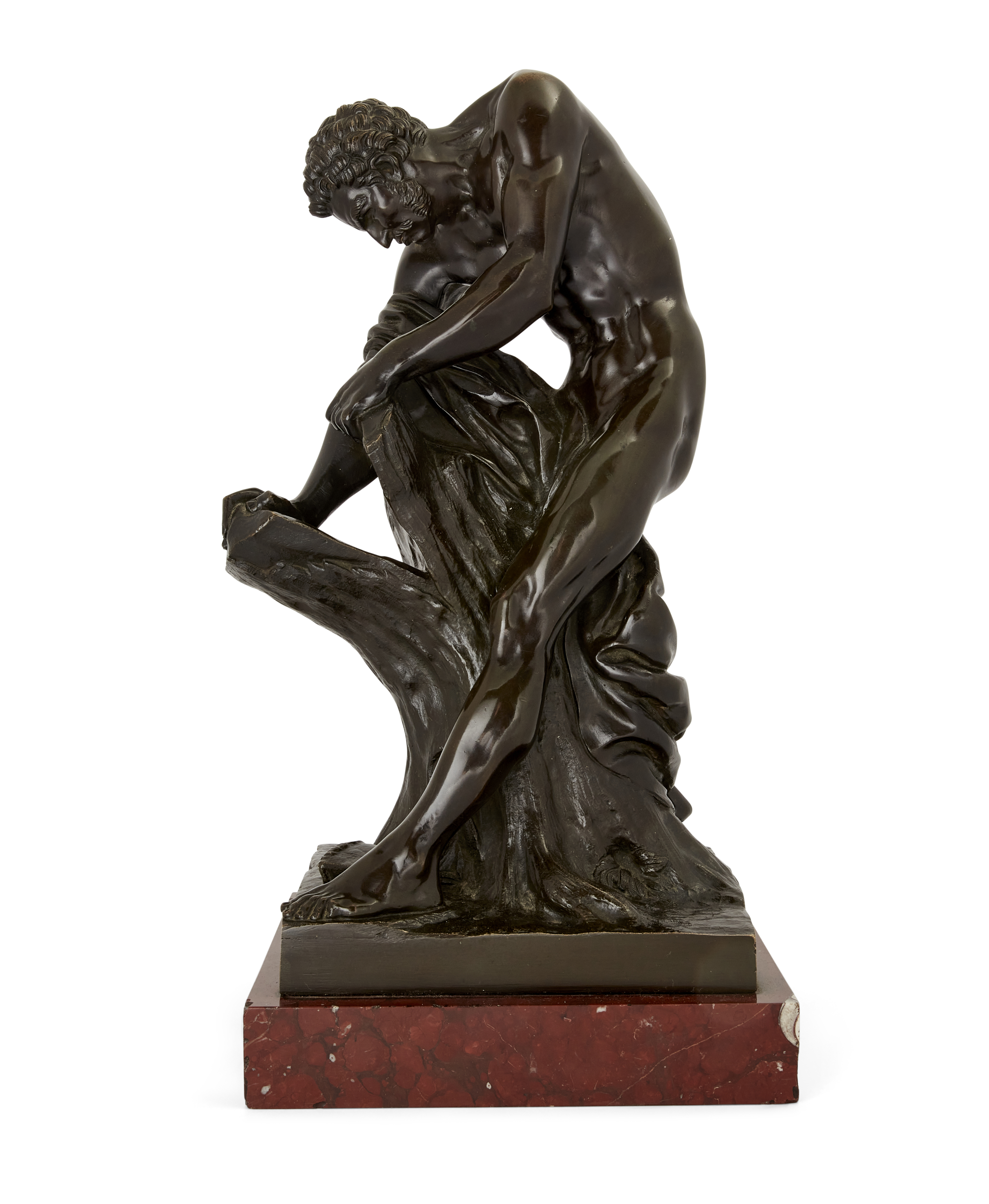 After Edme Dumont, French, 1761-1844, a French bronze model of Milo of Croton, Mid-19th century, ...