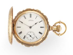 American Waltham Watch Co., an 18ct gold hunter pocket watch, C.1880, 'Royal' grade, stamped 18k,...