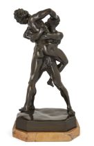 After Stefano Maderno, Italian, 1575-1636, a French bronze group of Hercules and Antaeus, Late 19...