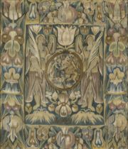 A North German tapestry panel, Possibly Hamburg, dated 1649, Woven in wools and silks, with Samso...