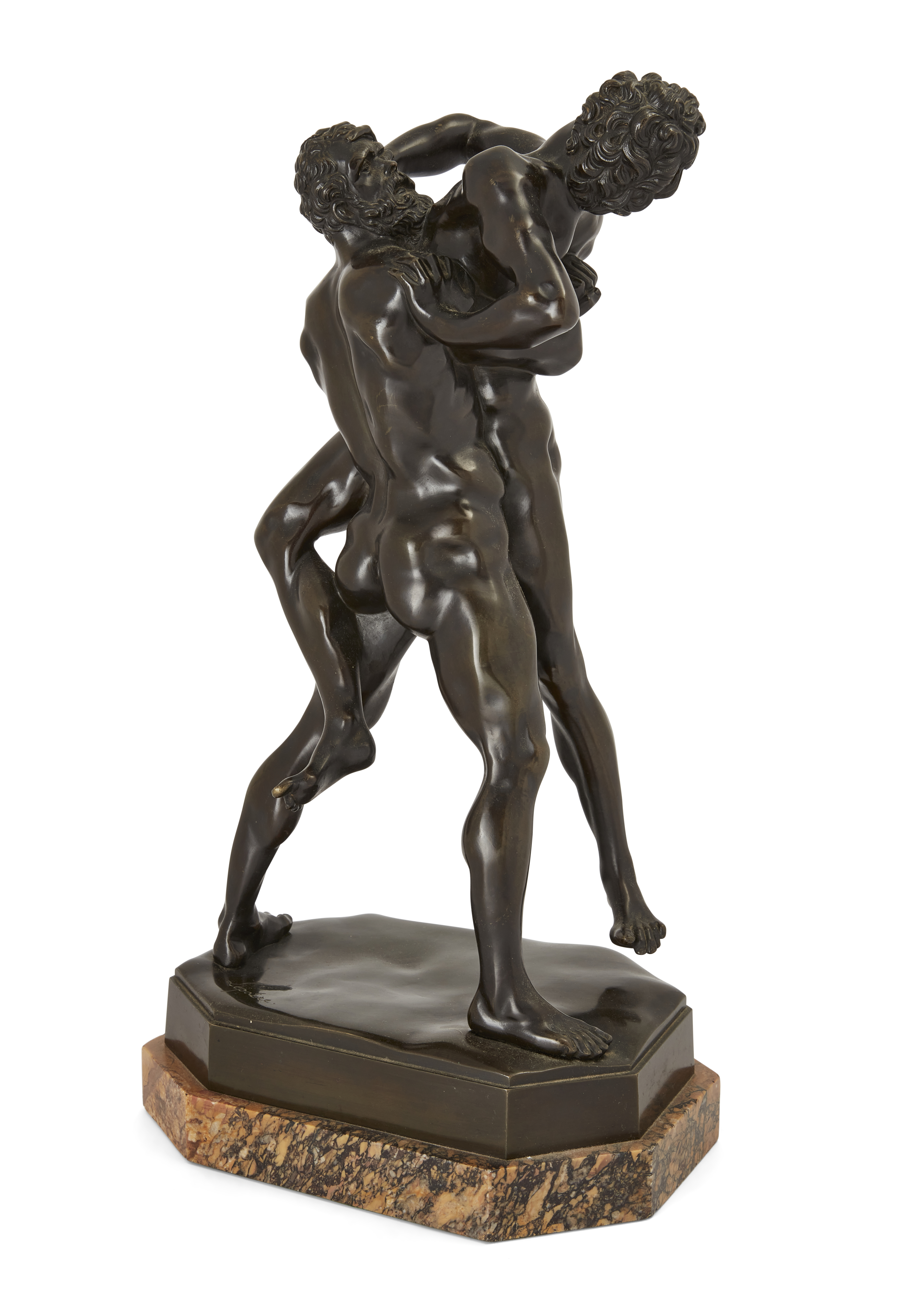 After Stefano Maderno, Italian, 1575-1636, a French bronze group of Hercules and Antaeus, Late 19... - Image 2 of 2