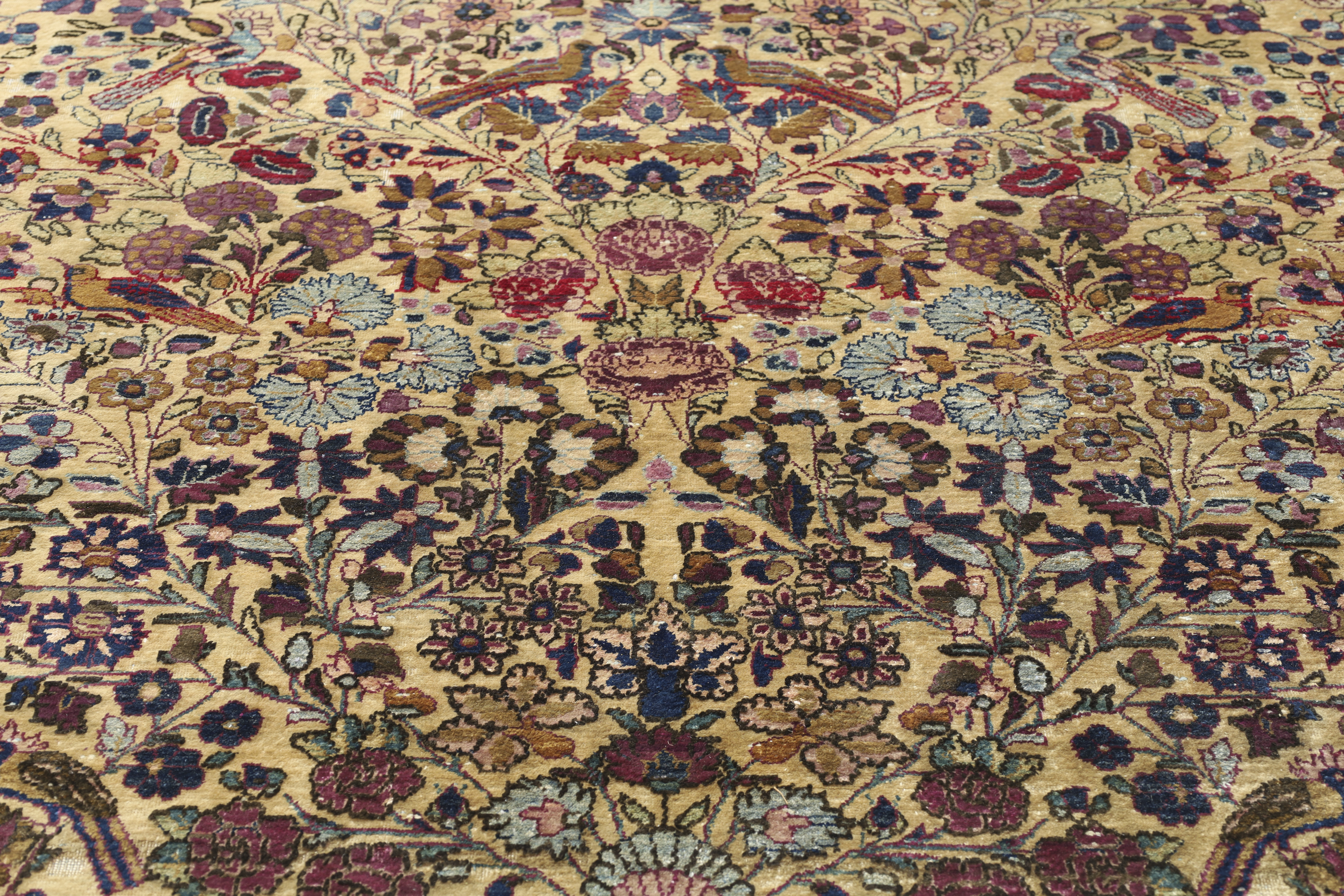 A Persian silk Kashan rug, First quarter 20th century,  The central field with vase of flower des... - Image 3 of 3
