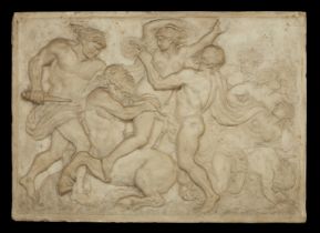 A Flemish marble relief of the Rape of the Lapith women by the centaurs at the marriage of King P...