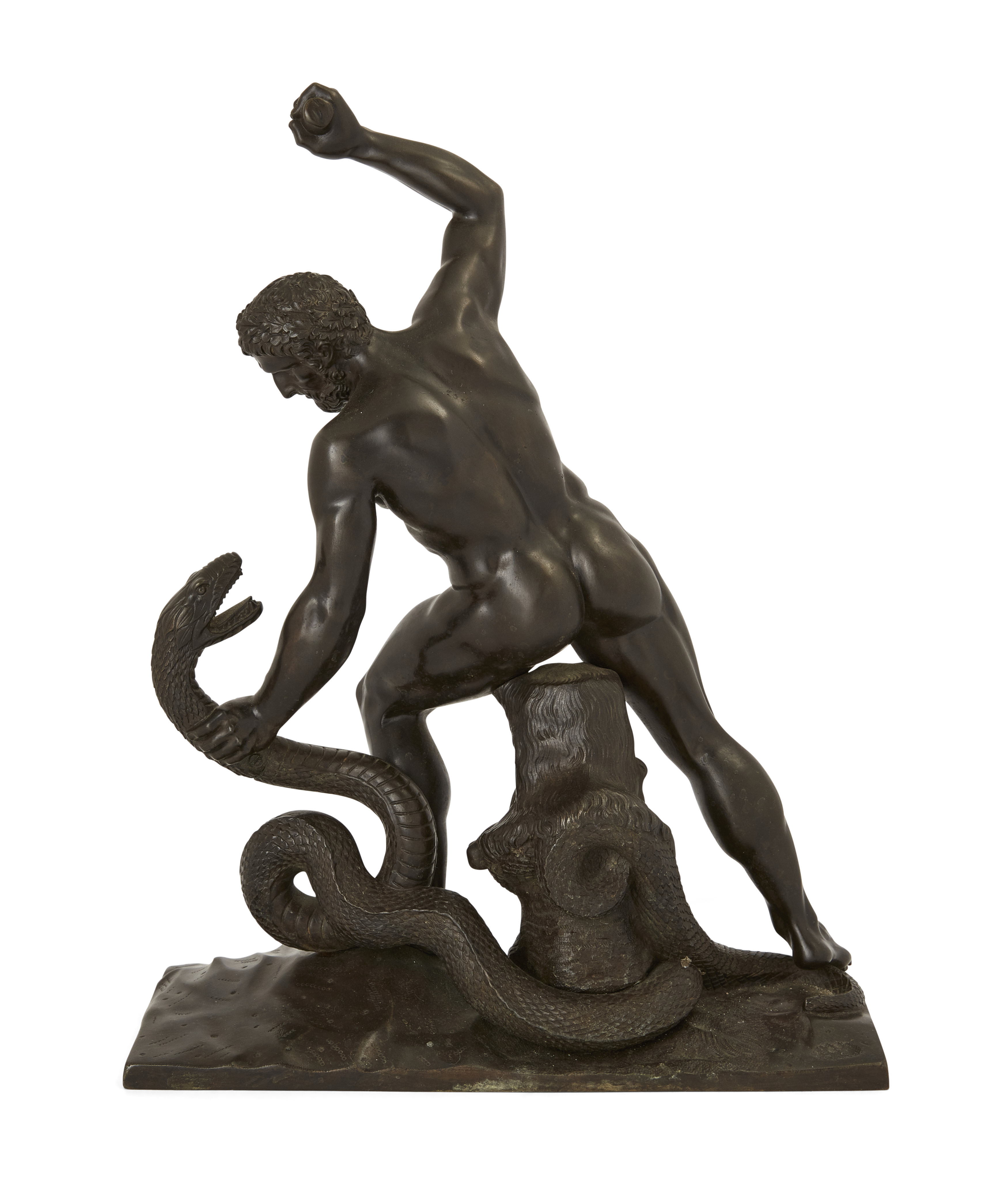 After François-Joseph Bosio, French, 1768-1845, a French bronze group of Hercules fighting Achelo... - Image 2 of 2