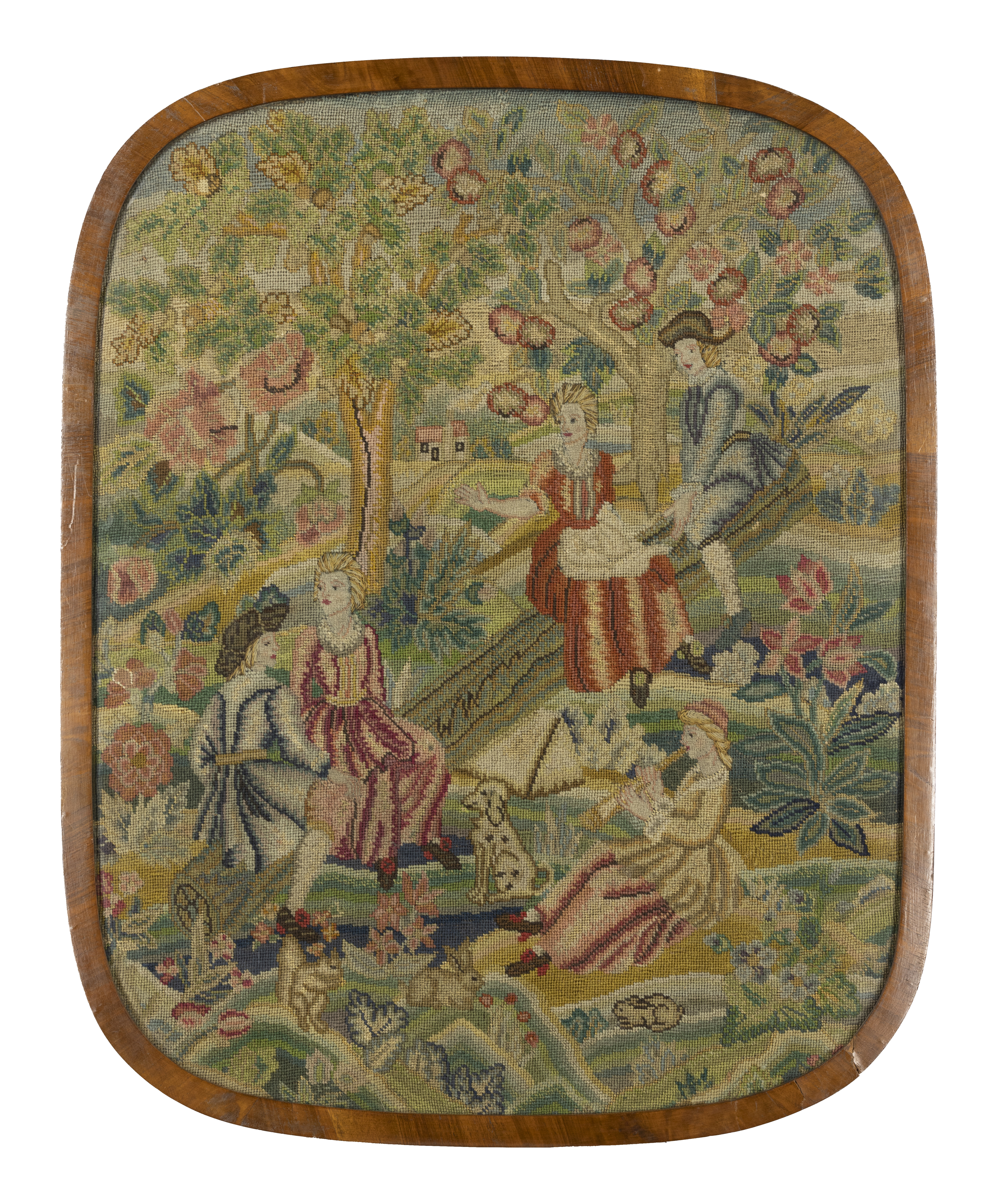 An English needlework panel, Of 18th century style, early 20th century,  Worked in wools and silk... - Image 2 of 2