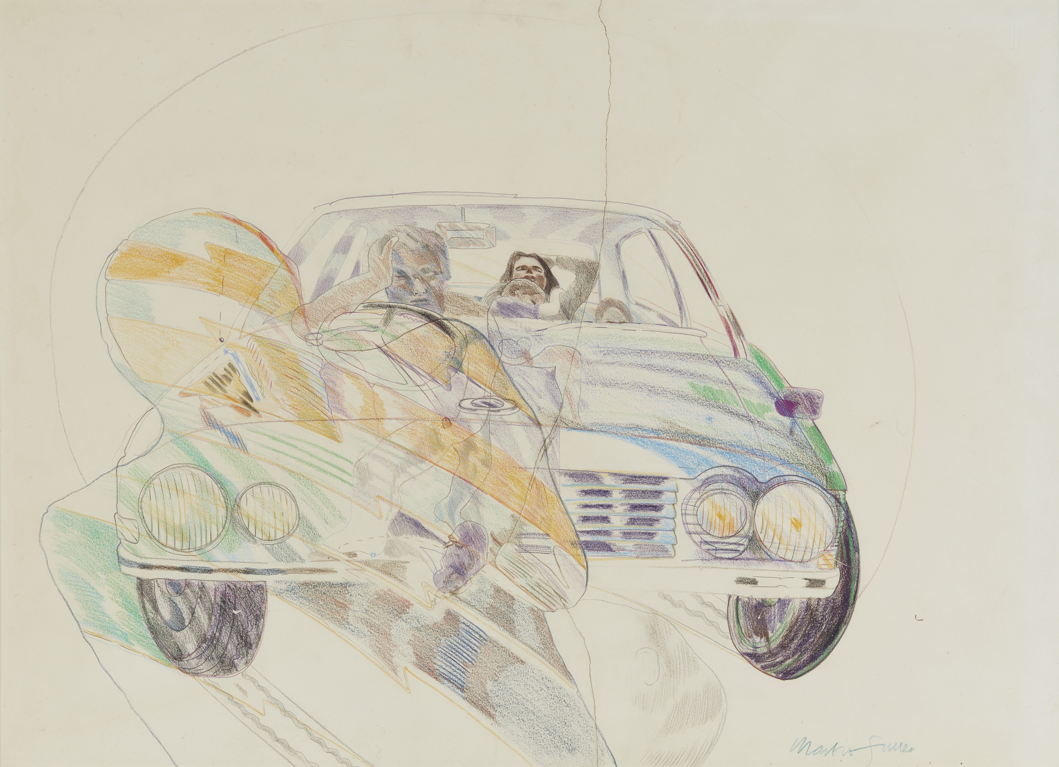 Martin Fuller,  British b.1943 - Tongue;  coloured pencil and pencil on paper, signed lower rig...