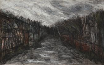 Arthur Berry,  British 1925-1994 -  The Allotments, 1984;  chalk and ink on paper, signed and d...