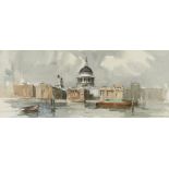 Edward Wesson RI RBA RSMA, British 1910-1983 -  St. Paul's; watercolour on paper, signed lower ...