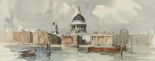 Edward Wesson RI RBA RSMA, British 1910-1983 -  St. Paul's; watercolour on paper, signed lower ...