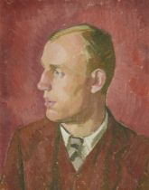 Henry Lamb RA,  Australian/British 1883-1960 -  Portrait of a Man, c.1911-12;  oil on canvas, 5...
